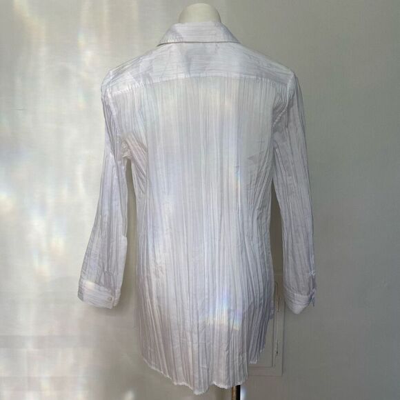 Chicos sz 2 white plisse button down - Picture 8 of 10